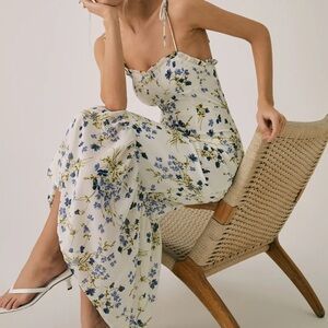 Commense Blue Floral Maxi Dress